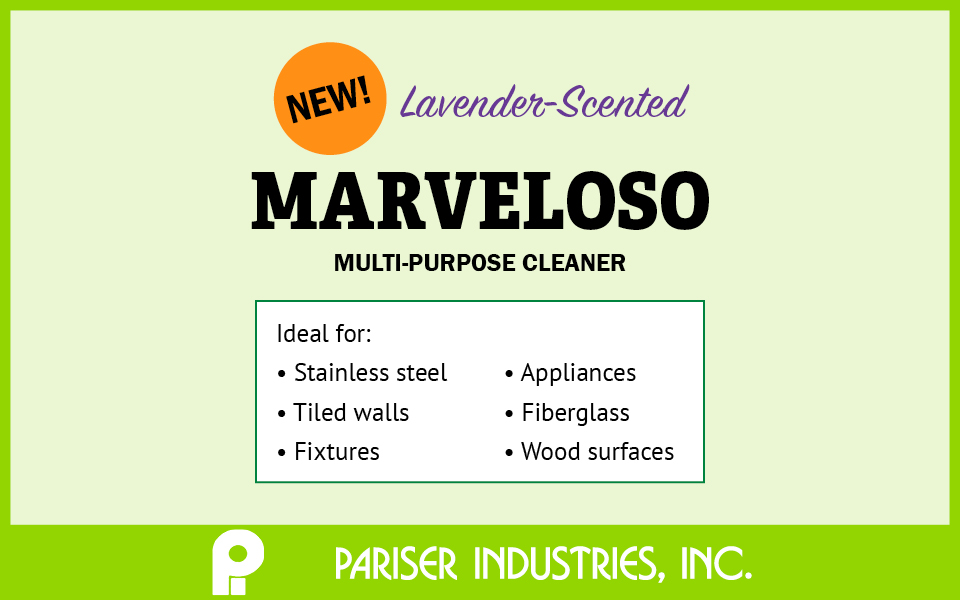 Announcing Marveloso, the newest multi-purpose cleaner from our janitorial and housekeeping line of products